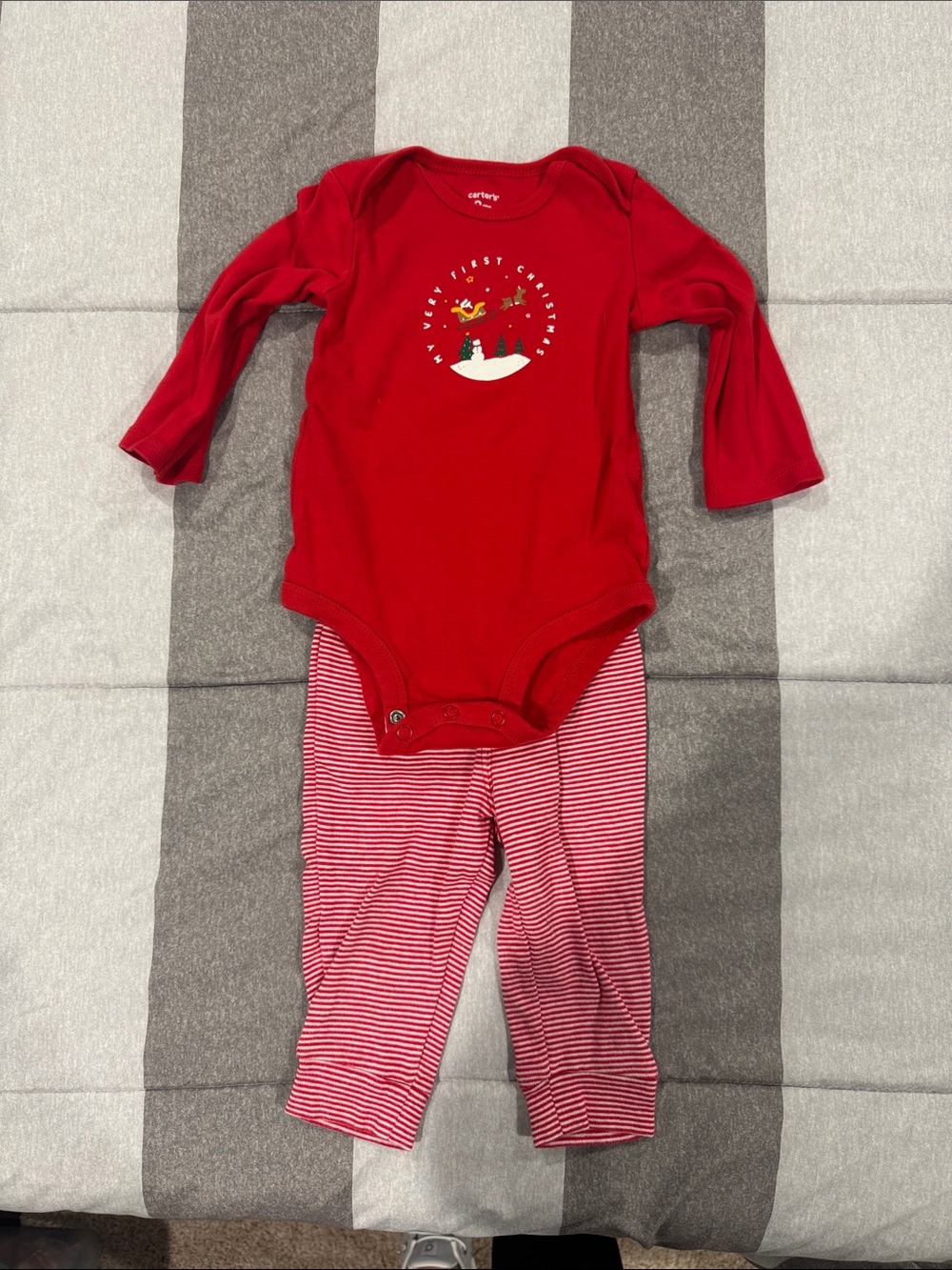 Carter's Red Holiday “My first Christmas” outfit set